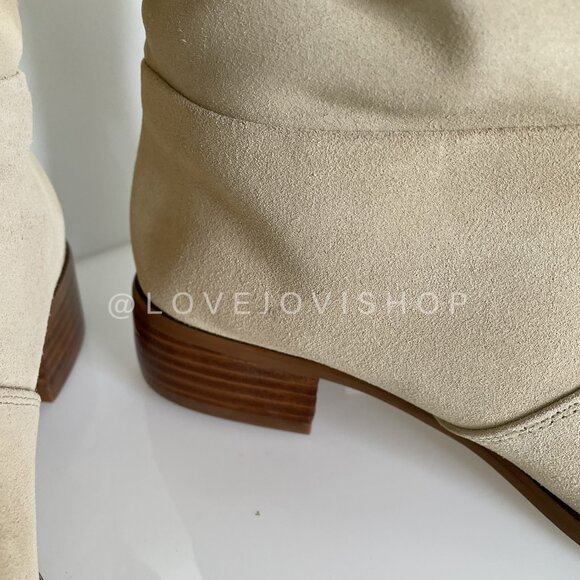 Boho Western | Cream Suede Slouch Boots | Giving Isabel Marant Vibes | Knee High - Picture 7 of 13